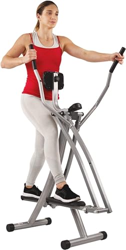 LCD Monitor Air Walk Trainer Elliptical Machine Glider – Supports up to 220 LB Max Weight with 30 Inch Stride Length