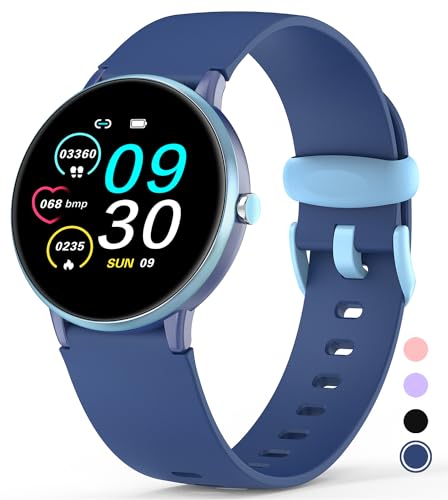 Mgaolo Kids Smart Watch,Fitness Tracker with Heart Rate Sleep Monitor for Boys Girls,Waterproof DIY Watch Face Pedometer Activity Tracker for Fitbit Android iPhone (Blue)