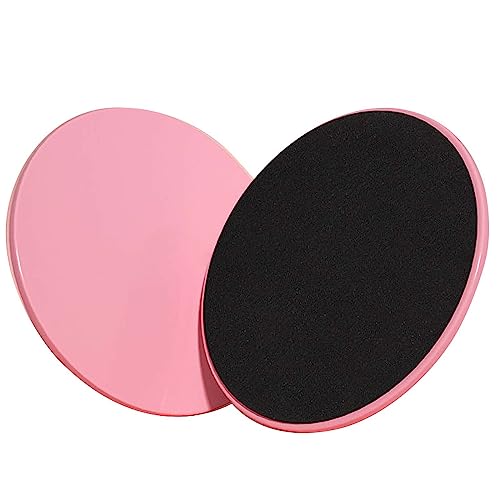 A Pair Core Sliders for Working Out,Dual Sided, Workout Sliders Disc, Exercise Sliders Fitness Discs, Strength Slides, Fitness Sliders, Floor Sliders for Workout,7 inches(Pink)