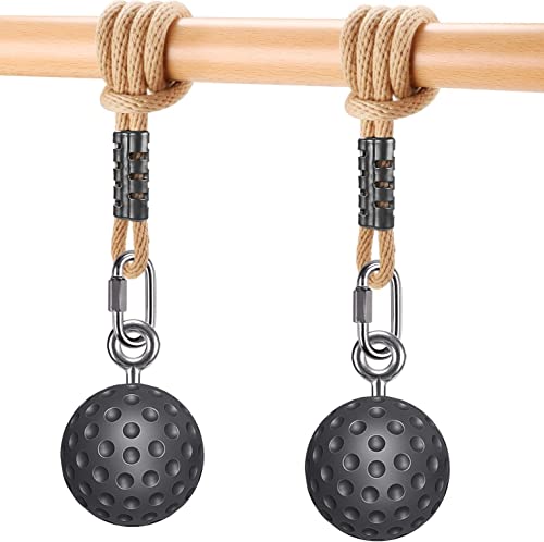 SELEWARE Pull Up Ball Grip, Non-Slip Rock Climbing Holds Pull Up Power Ball for Strength Training Attachment, Neutral Grip Pull Up Handles for Chin Up Bar, Kettlebell, Barbell Home Gym Workout, Black