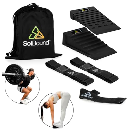Squat Wedge Block 8PC Set – Adjustable Slant Board for Weight Lifting – Stretching Equipment for Hamstring, Calf, Foot, Ankle, Achilles and More – Elevated Heel Design with Incline for Exercise