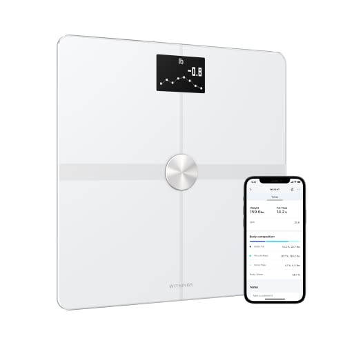 Withings Body+ – Digital Wi-Fi Smart Scale with Automatic Smartphone App Sync, Full Body Composition Including, Body Fat, BMI, Water Percentage, Muscle & Bone Mass, with Pregnancy Tracker & Baby Mode