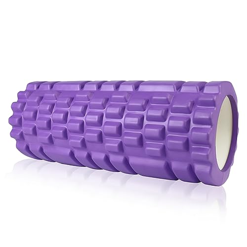 Joyenergy Foam Roller for Deep Tissue Massager for Muscle and Myofascial Trigger Point Release, 13″ High Density Exercise Roller for Trigger Point, Yoga, Body Stretching – Purple