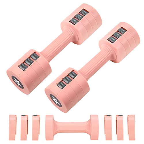 Yes4All Adjustable Dumbbells Set of 2 – 2.2lb/3.3lb/4.4lb/5.5lb Free Weights for Women at Home – Fitness Hand Weights Set for Home Gym Workout, Strength Training for Women, Men, Teens