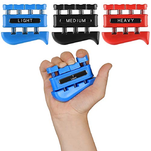 3 Pack Finger Strengthener – Exerciser for Forearm and Hand Grip Workout Equipment Musician, Rock Climbing Therapy Gripper Set Kit