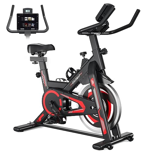 Exercise Bike-Indoor Cycling Bike Stationary for Home,Spin bike With Comfortable Seat Cushion and Digital Display Red