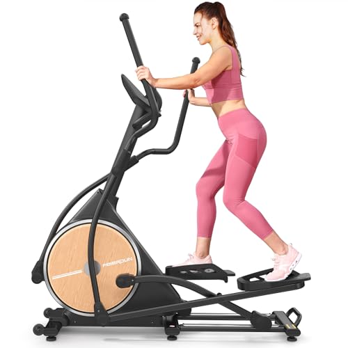 FEIERDUN Elliptical Machine, Cross Trainer for Home Use with Hyper-Quiet Electromagnetic Front Driving System, 32 Resistance Levels, 17IN Stride, 400LBS Weight Capacity