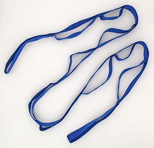 RangeMaster Flex-Ability Static Stretch Strap™ | Static Fitness Stretch Out Strap with Center Loop for Perfectly Balanced Exercise | Increase Flexibility & Range of Motion | Prevent Injuries | Blue