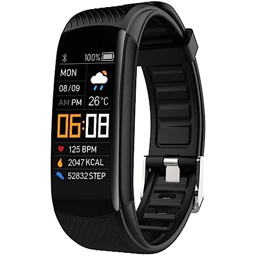 Vital Fit Track, Vital Fit Track Smart Watch,Fitness Tracker with Blood Pressure Blood Oxygen Heart Rate Body IP67 Waterproof,Temperature Monitor Step Counter (Black)