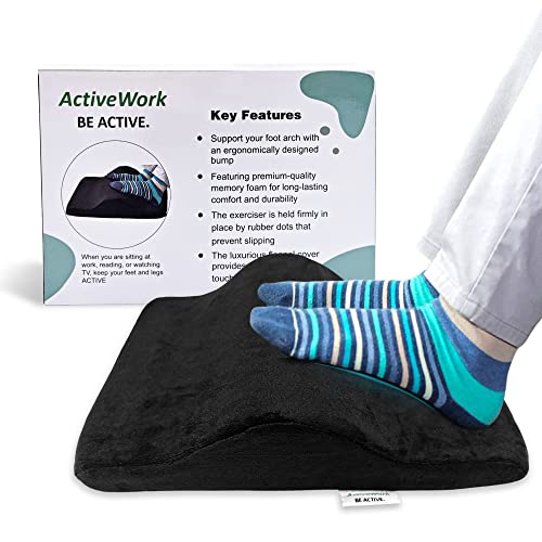 ActiveWork 2-in-1 Portable Foot Rest & Exerciser – Improve Circulation & Exercise Massage Foot Under Desk Work Office Chair, Gaming Chair & Home – Relieve Foot Pain, Sore Heels, Numbness, Tingling