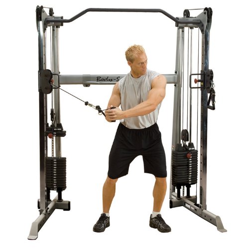 Body-Solid (GDCC200 Cable Crossover Exercise Machine for Home & Light Commercial Gym, Functional Training Center with Dual Weights Stack & Pulley Cable Workout Machines for Strength Training